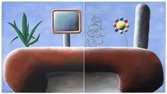 O.T. by Andreas Schulze, 2001, acrylic on canvas, diptych, sold Oct 2026