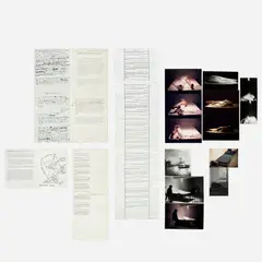 Reception Room by Vito Acconci, 1973, ink and typewritten text on paper, gelatin silver prints, mounted, in 7 parts, CD, 4 gelatin silver prints and 6 sheets , offered Oct 2026