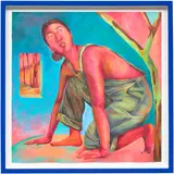 Crouched by Lily Wong, 2023, acrylic on paper, in artist's frame, sold Oct 2026