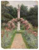Etude de jardin by Albert-Louis Aublet, Huile sur papier, sold Feb 2014