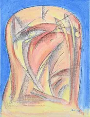 Untitled - Prophet Transformation by Joseph Sanchez, 2019, acrylic and conte on canvas, sold Sep 2026