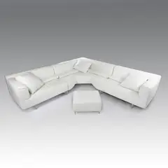 Divano MET in pelle con pouf, produzione Cassina - Italia by Piero Lissoni, cm 74x278x89 (lato sinistro)., offered Jul 2026