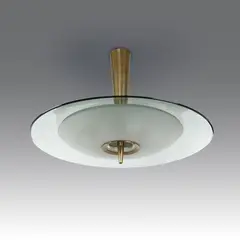 Lampada a sospensione modello “1462”, produzione Fontana Arte - Italia by Max Ingrand, 1950, Diffusore circolare in cristallo curvato, offered Jul 2026