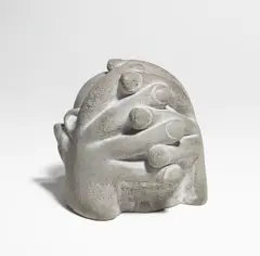 Kleiner Gedankenkopf by Rainer Kriester, Um 1976, Betonguss, sold Mar 2022