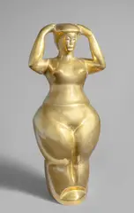 Stehende mit erhobenen Armen by Ludwig Gabriel Schrieber, 1950, Bronze mit goldener Patina. 43 cm (16 ⅞ in.), sold May 2022