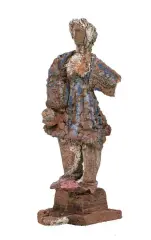 La bouliste, circa 1994 by Michel Wohlfhart, Terre cuite peinte à l'acrylique montée sur socle en terre cuite, sold Oct 2026