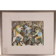 Milano 1924 - Varese 2003 / Cifre by Enrico Baj, etching and acquatinta a colori on paper, offered Oct 2026