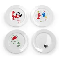 Dinner plates, four by Norman Catherine, offered Oct 2026