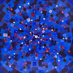 In the Deep Blue by Iliya Zhelev, 2022, acrylic paints on canvas, sold Oct 2026
