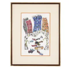 Untitled (1973) by James Rizzi, Monotype etching in colors, sold Oct 2026