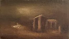 Temple by Cecil King, oil on board, sold Oct 2026
