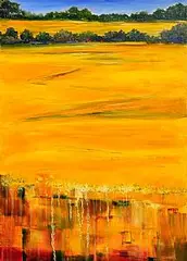 Yellow Field by Michael Gemmell, oil on canvas, sold Oct 2026