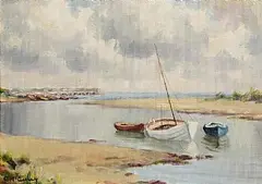 Quiet Morning, Waterfoot, Antrim by Charles McAuley, oil on canvas, offered Oct 2026