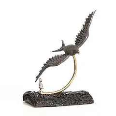 Hunting by Henryk Sobczak, 2026, unique bronze on wooden base, sold Oct 2026