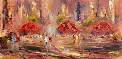 City Street by Carol Ann Waldron, oil on board, sold Oct 2026