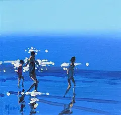 On the Beach by John Morris, acrylic on board, sold Oct 2026
