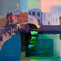 Abstract Study - Half a Bridge by Tom Byrne, acrylic on canvas, sold Oct 2026