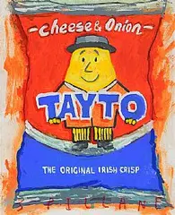 A Bag of Tayto Cheese and Onion by Spillane, acrylic on board, sold Oct 2026