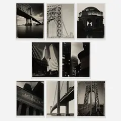 Eight works by Tom Baril, Lot consists of George Washington Bridge (two examples), New York Stock Exchange , MetLife , Chrysler Building , Palace , sold Oct 2026