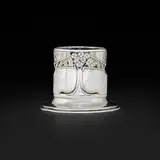 Art Nouveau vase by Kate Harris, Vase features flowering trees. Impressed maker's mark and English hallmarks with number to edge '322249' and to undersid, sold Oct 2026