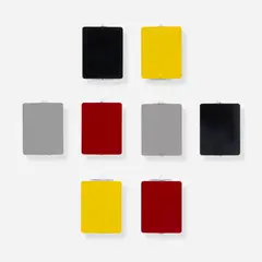C-1 wall sconces, set of eight by Charlotte Perriand, 1963, Foil manufacturer's label to each example ‘SCE E14 40W Made in France Classe 1’, sold Oct 2026