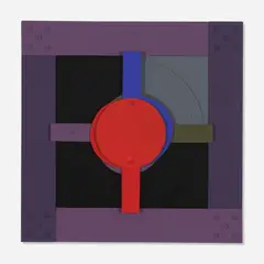 El norte es la cruz del Hommage A Torres Garcia by Édgar Negret, 1993, painted aluminum, sold Oct 2026