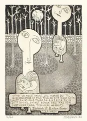 Svinet er meget omtalt.... by Fredrik Stabel, 1982, Radering, sold Oct 2026