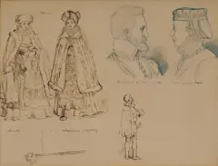 KARTA ZE SZKICOWNIKA by Jacek Malczewski, tusz, piórko, ołówek, papier, sold Oct 2026