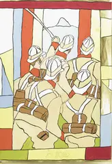 Britische Infanteristen in Tropenuniform. Mitte 1970er-Jahre by Josef Wittlich, Gouache und Deckweiß auf festem Papier, sold Jun 2018