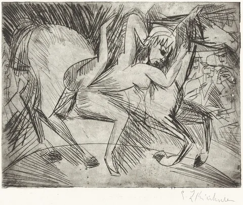 Ernst Ludwig Kirchner, Acrobat on a Horse (Voltigeuse zu Pferd)