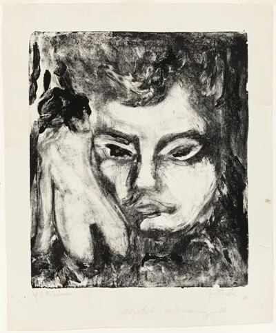Ernst Ludwig Kirchner, Man's Head with Nude