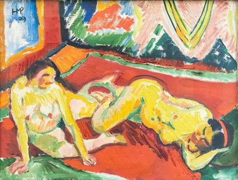 Max Pechstein, Two Female Nudes in a Room