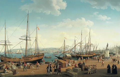 Jacob Philipp Hackert, View of the Port of Messina, from the Palazzo del Senato