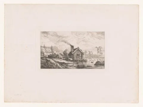 Andreas Achenbach, Visserswoning aan een meer