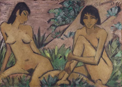 Otto Mueller, Two Female Nudes in a Landscape