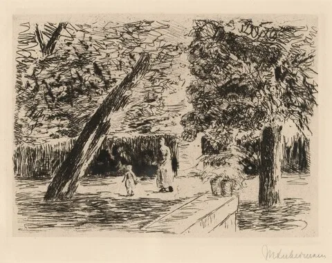 Max Liebermann, Woman and Child in Garden