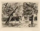 Max Liebermann, Woman and Child in Garden