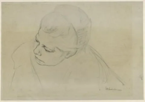 Max Liebermann, Studie van een voorovergebogen vrouwenfiguur