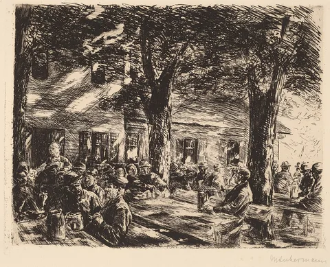 Max Liebermann, A Tavern Garden in Rosenheim
