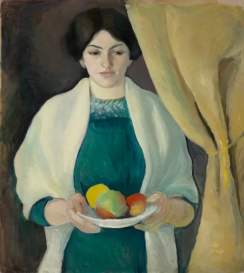 August Macke, Porträt mit Äpfeln: Frau des Künstlers