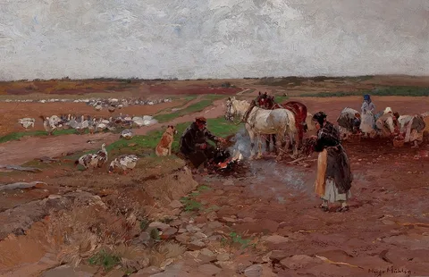 Hugo Mühlig, Peasants with Horses