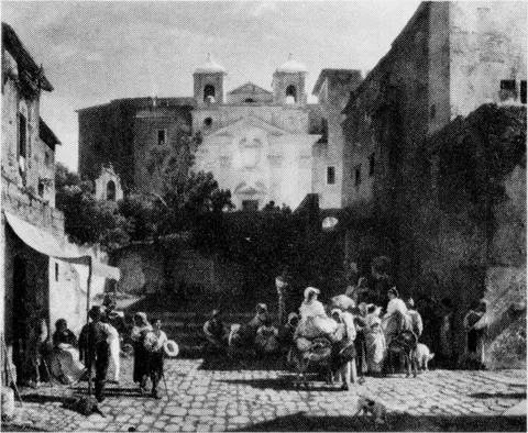 Oswald Achenbach, Market Day in an Italian Town