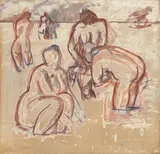 Max Beckmann, Bathing Women, Sketch