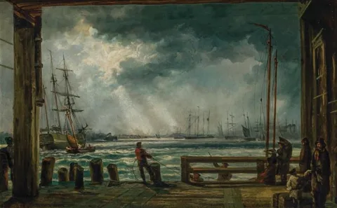 Robert Hopkin, Foot of Woodward Avenue During the Storm of October, 1867