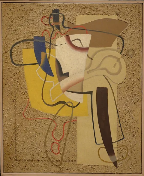 Willi Baumeister, Tennisspieler auf Gelb (Tennis Player on Yellow)