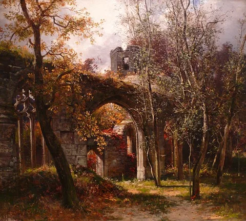 Fritz von Wille, End of Autumn (Hirsau Abbey/Black Forest)