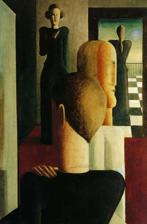 Oskar Schlemmer, Interior with Four Figures, Roman