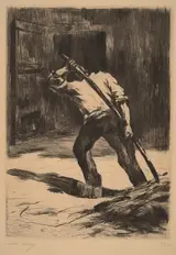 Lesser Ury, On the Floor of the Barn