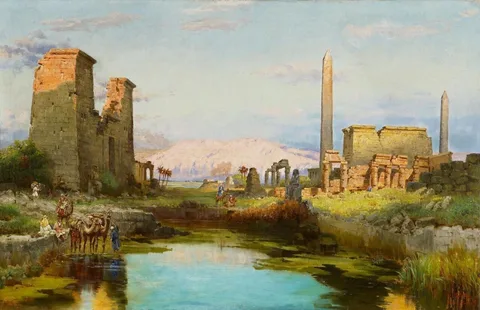 Carl Wuttke, Early Morning on the Holy Pond in Karnak