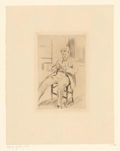 Max Slevogt, Zelfportret, graverend